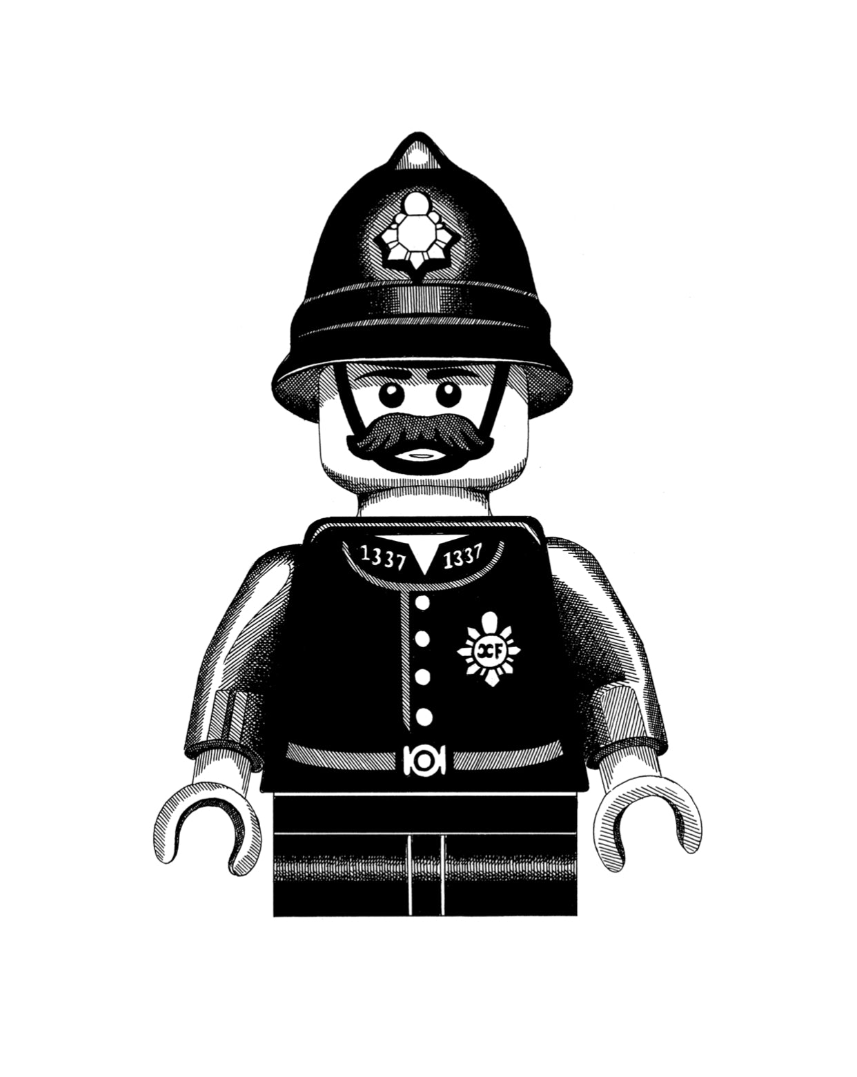 Lego Mini Figure policeman Glicee Print