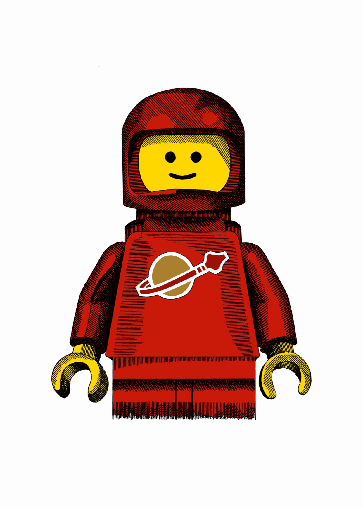 Lego Mini Figure Spaceman Red (Colour)