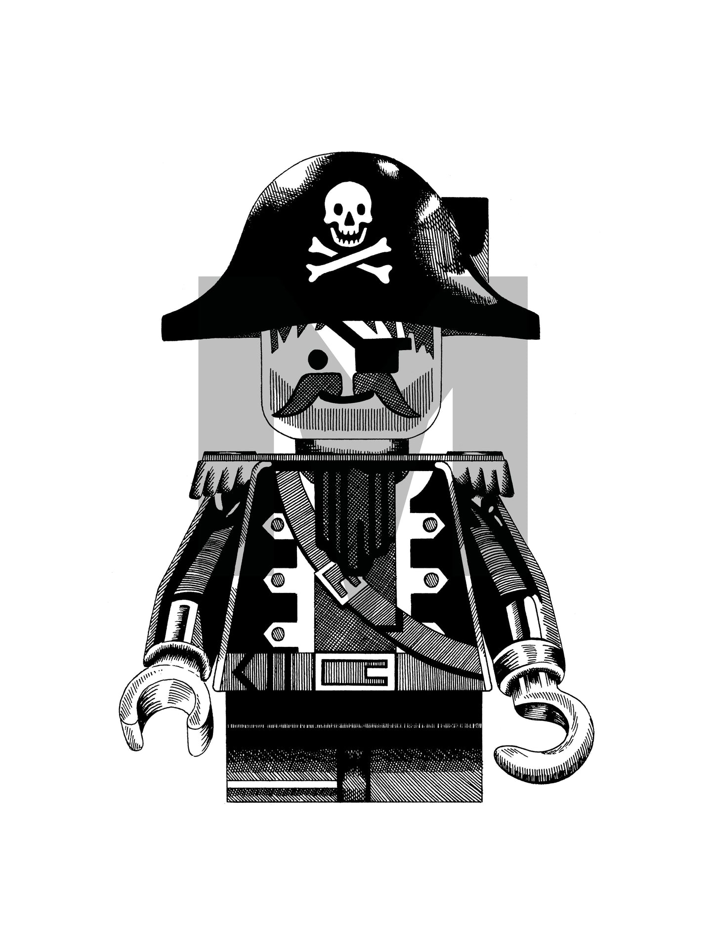Lego Inspired Retro Pirate Fine Art Print