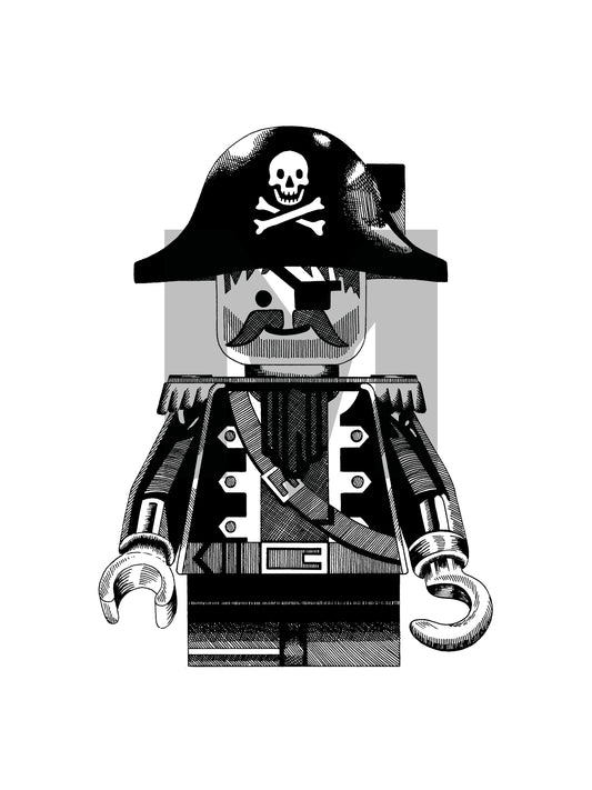 Lego Inspired Retro Pirate Fine Art Print