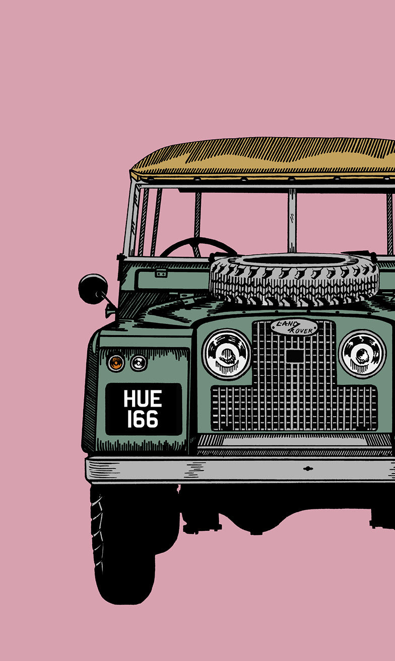 Land Rover Fine Art Print (pink)