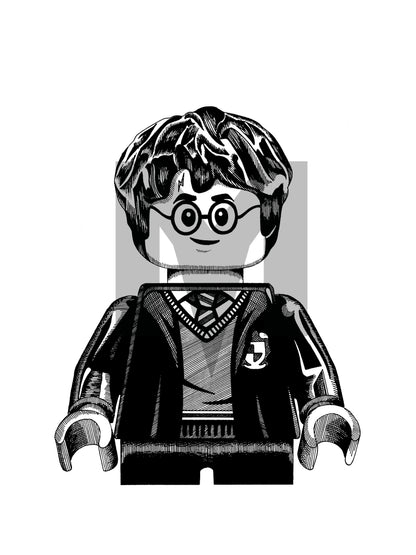 LEGO Inspired Harry Potter Minifigure Art Print