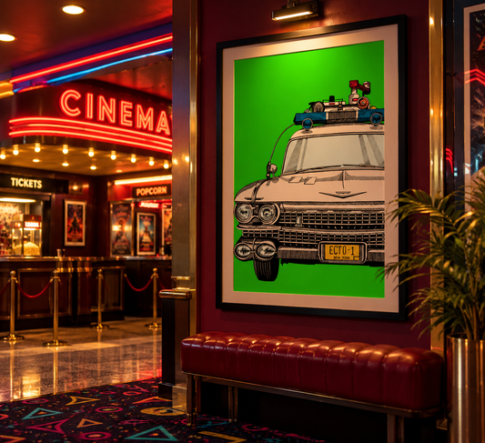 Ecto-1 Limited Edition Green Art Print