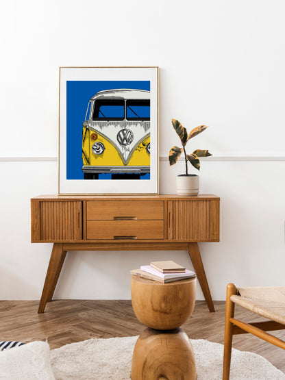VW Camper Fine Art Print – Yellow