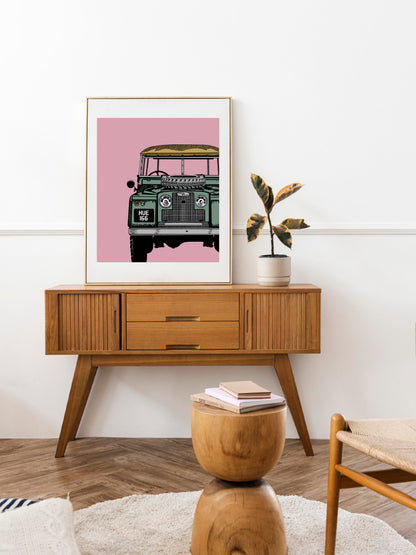 Land Rover Fine Art Print – Pink