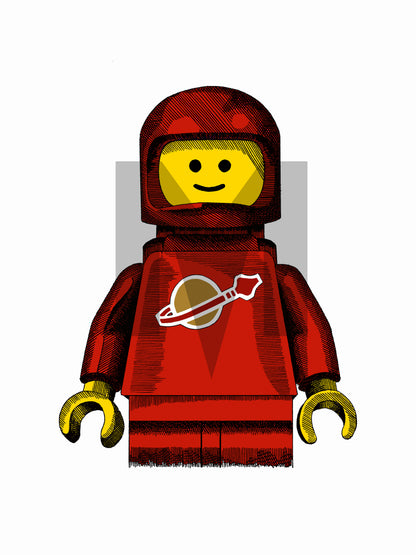 LEGO Minifigure Red Spaceman – Colour Art Print
